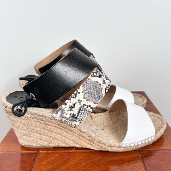 Romena Spain strappy wedges, 40, faux leather, lace back Summer Euro Beach Chic - Picture 3 of 9